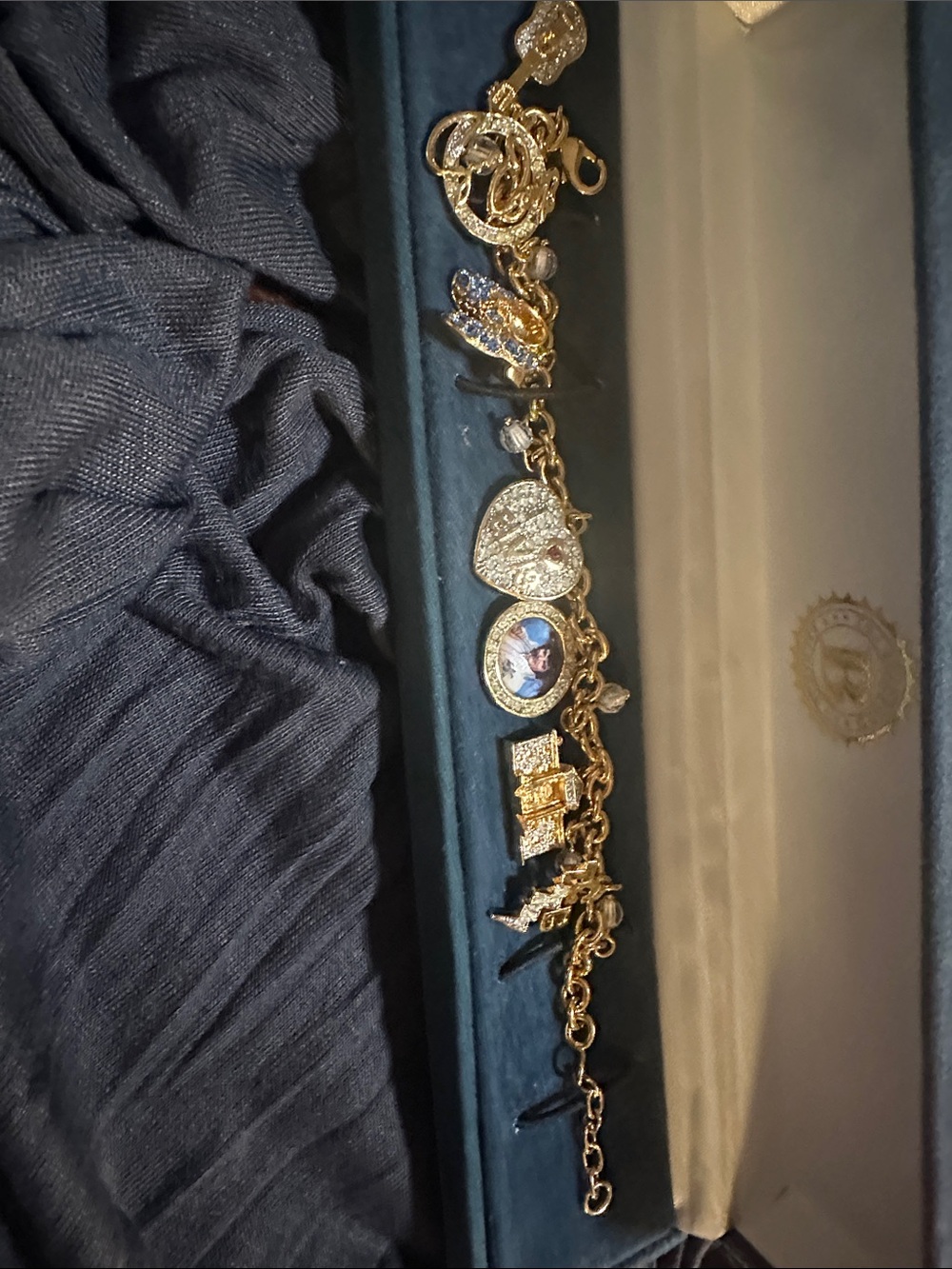 The Bradford Exchange Gold-Tone Photo & Heart Charm Bracelet